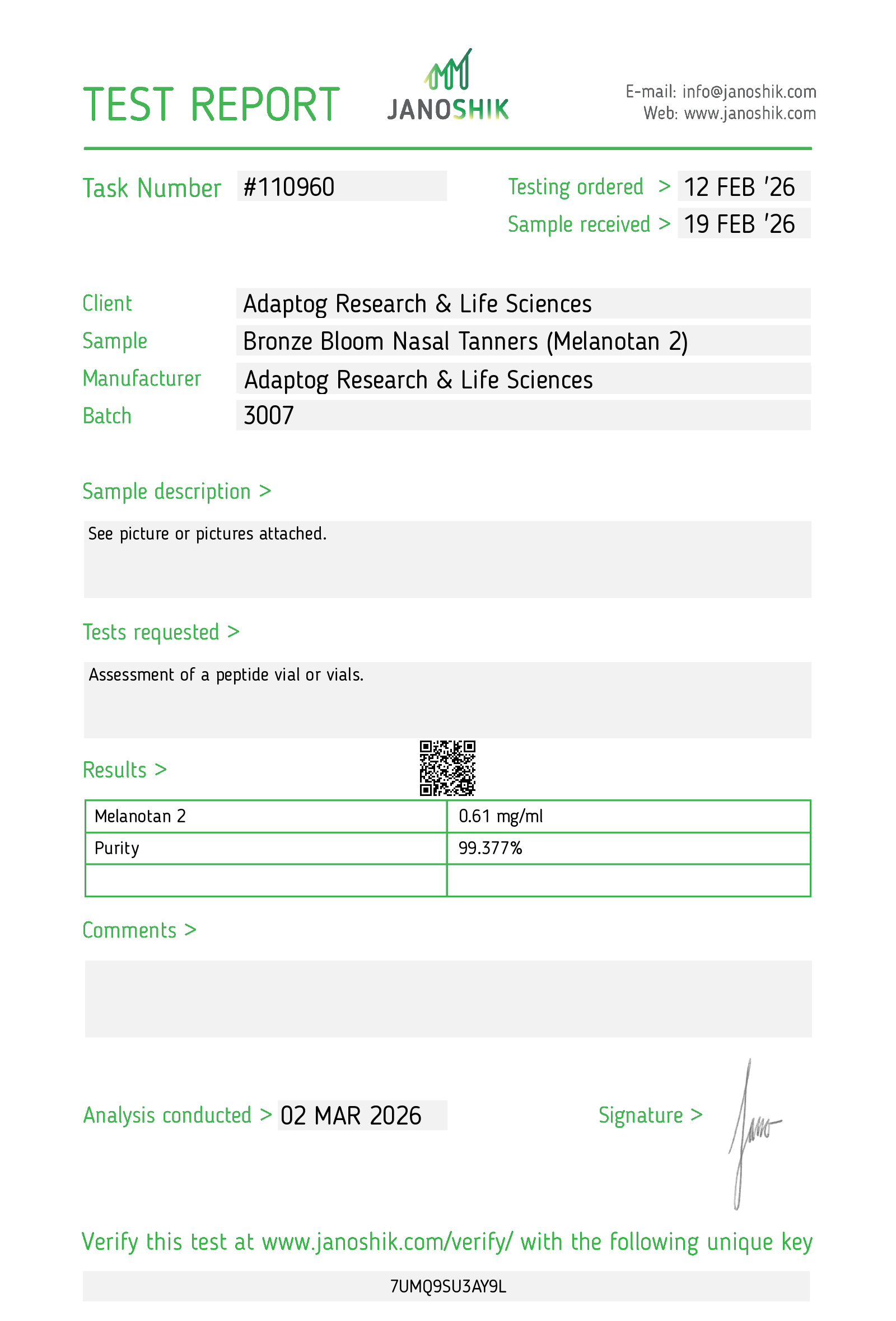 Nasal Tanners research peptide